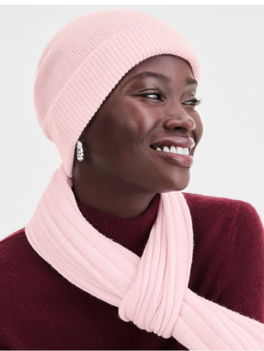 Charter Club Authentic Pink 100% Cashmere Cuffed Beanie